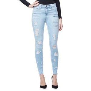 Good American Light Blue Distressed Skinny Jeans